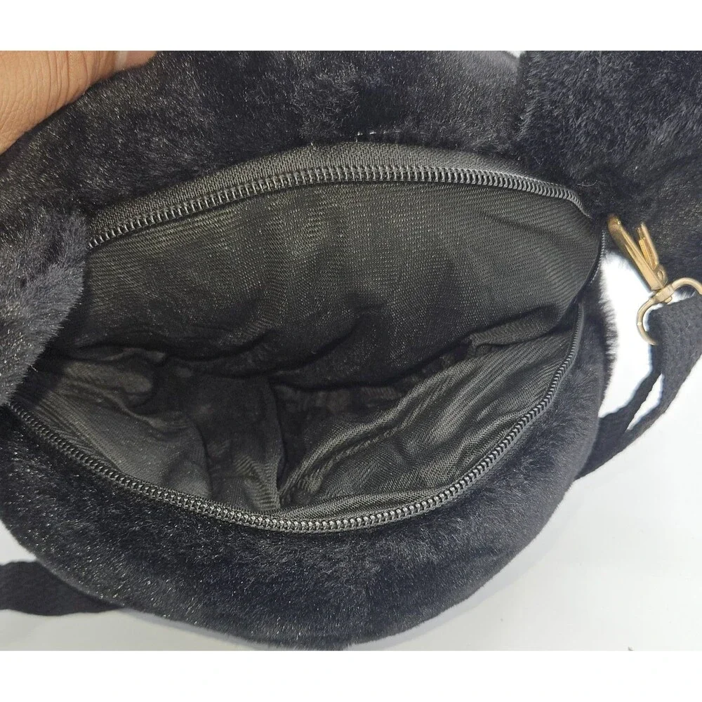 Sanrio Kuromi Plush Mini Backpack Purse Crossbody Black White Pink 13
